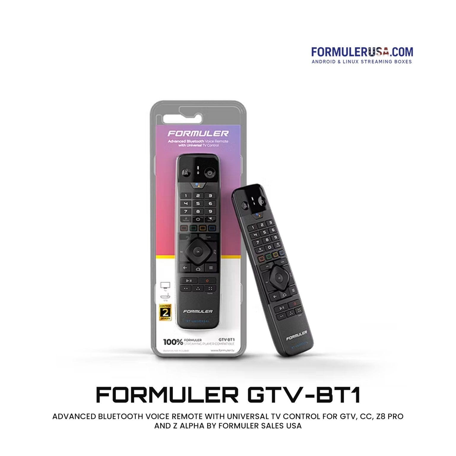 Universal Remote Formuler Formuler Gtv-Bt1 Advanced Bluetooth Voice Remote With Universal Tv ...